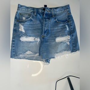 Light blue denim jean shorts